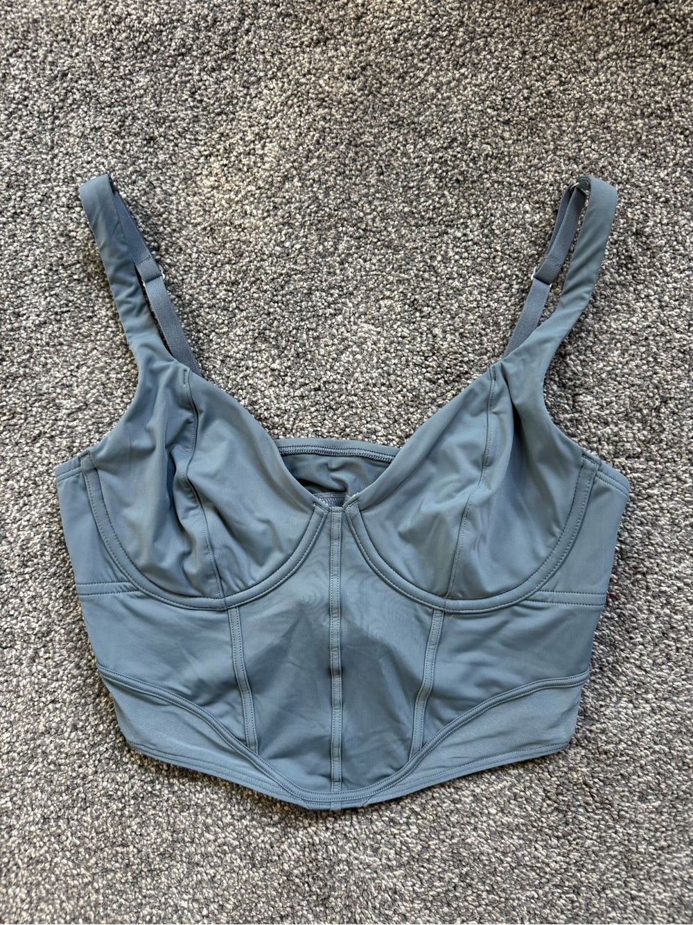 Hollister/Gilly Hick’s Longline seamless corset in Slate Blue; Small